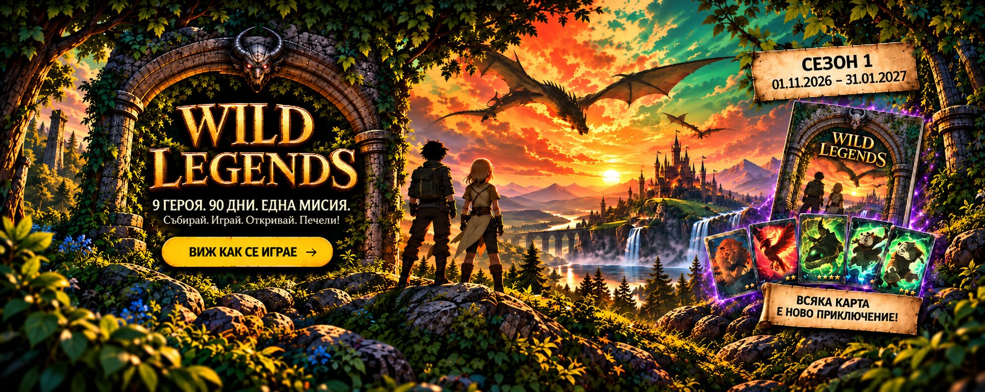 WILD LEGENDS – 9 героя. 90 дни. Една мисия. Сезон 1: 01.11.2026 – 31.01.2027